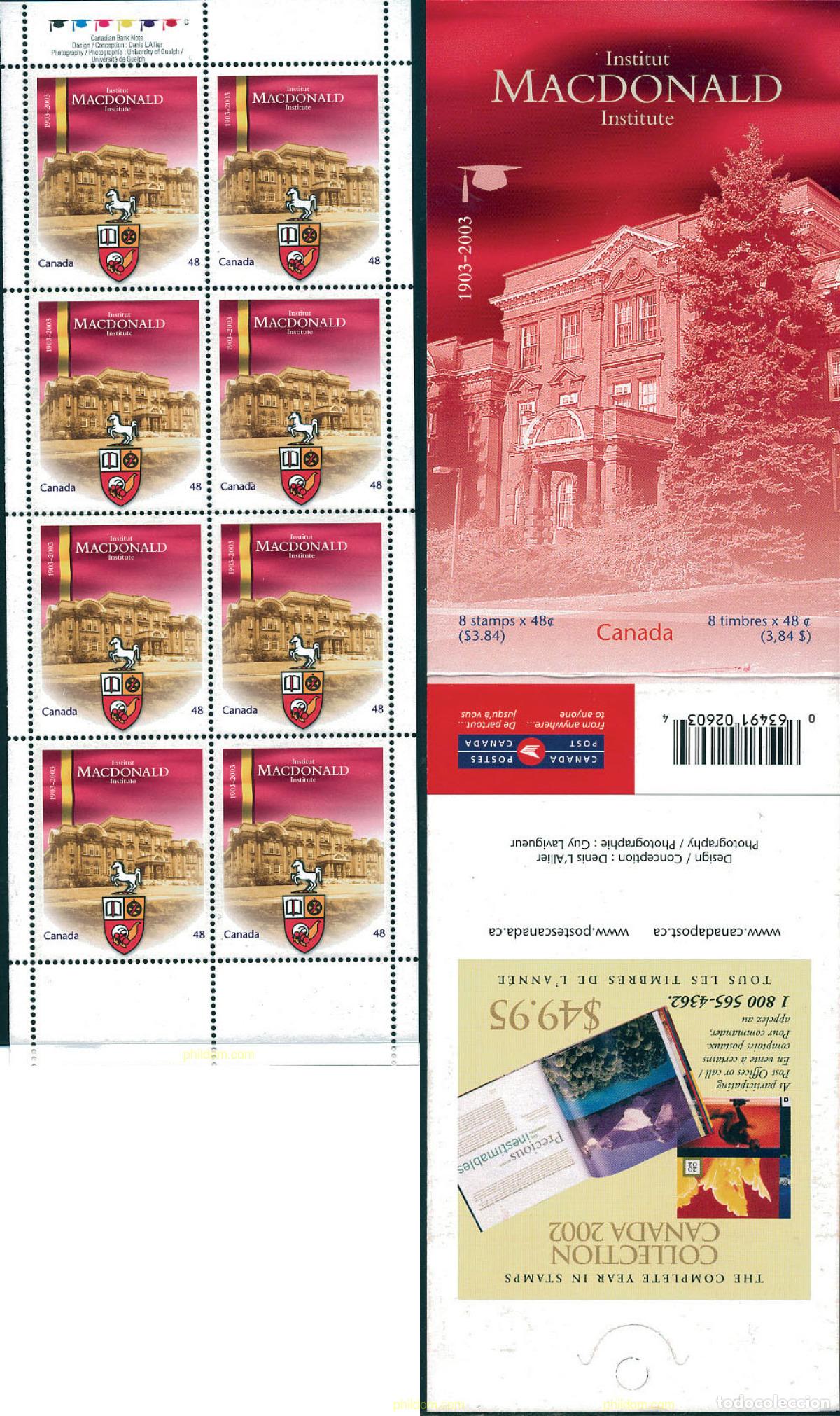 Sellos: 127851 MNH CANADA 2003 CENTENARIO DEL INSTITUTO MACDONALD - Foto 1