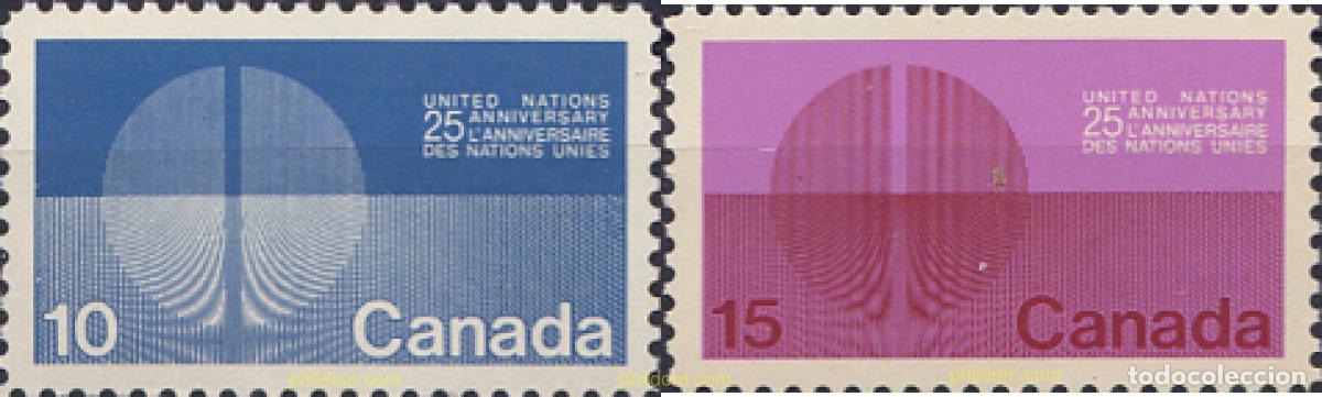 Sellos: 205504 MNH CANADA 1970 25 ANIVERSARIO DE LAS NACIONES UNIDAS