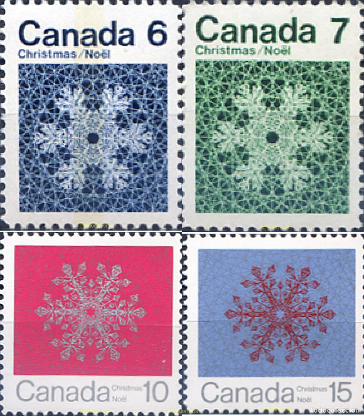 Francobolli: 130013 MNH CANADA 1971 NAVIDAD. COPOS DE NIEVE