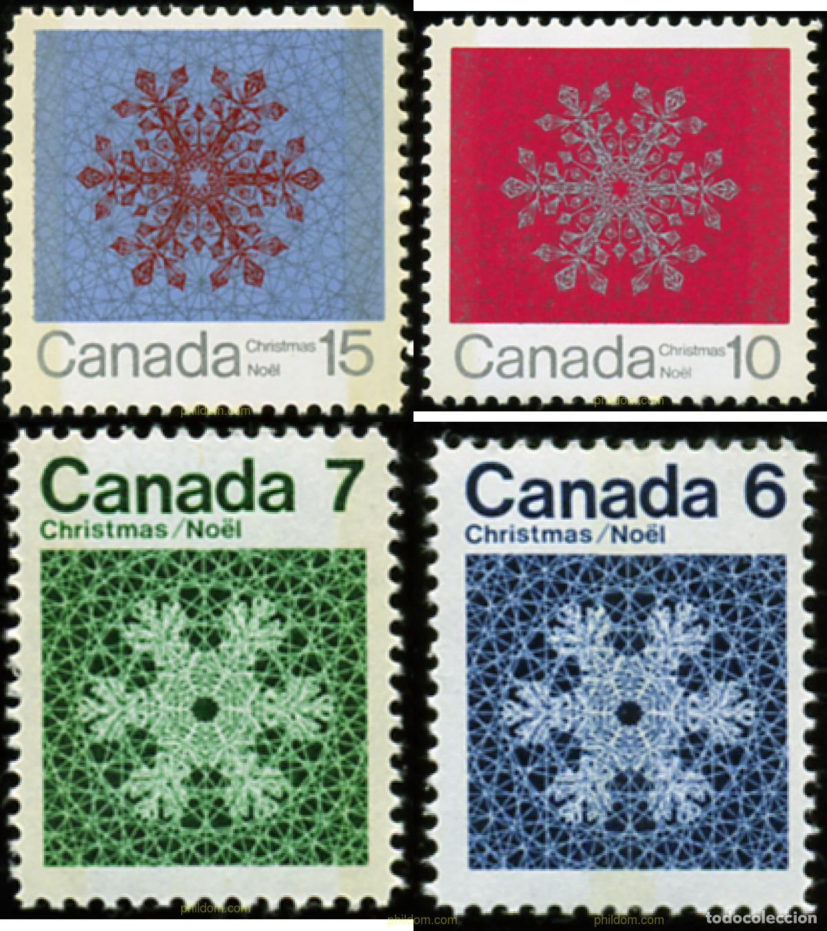 Sellos: 308133 MNH CANADA 1971 NAVIDAD. COPOS DE NIEVE