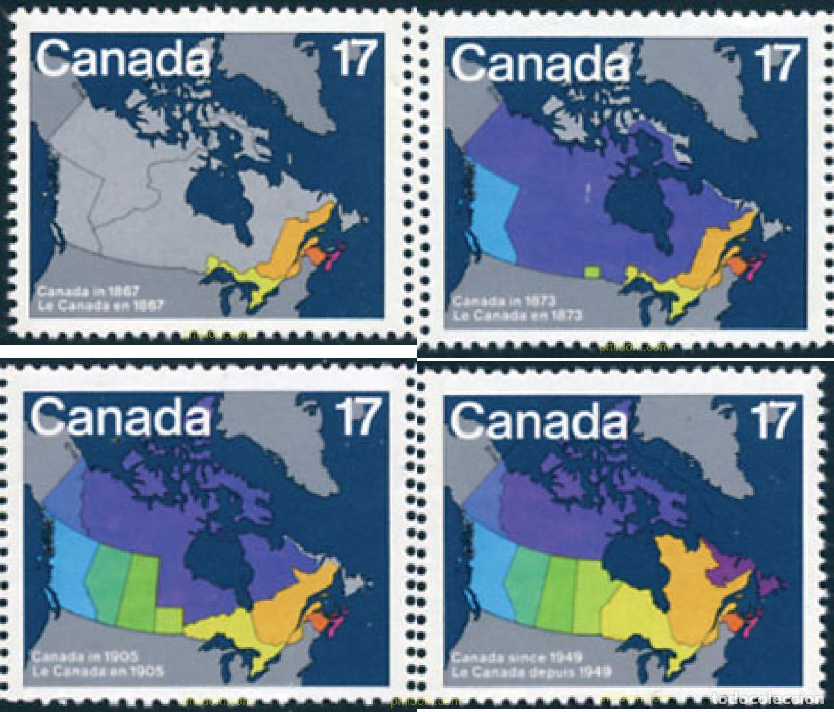 Francobolli: 130151 MNH CANADA 1981 FIESTA NACIONAL. EVOLUCION DE CANADA DESPUES DE LA CONFEDERACION