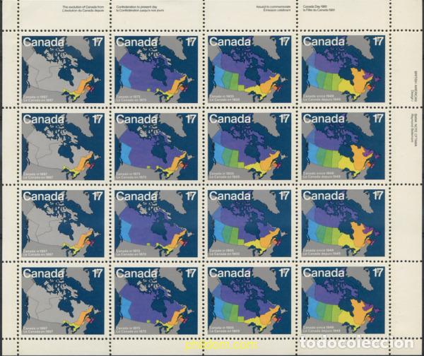 Sellos: 172950 MNH CANADA 1981 FIESTA NACIONAL. EVOLUCION DE CANADA DESPUES DE LA CONFEDERACION