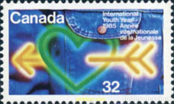 Sellos: 130253 MNH CANADA 1985 A&Ntilde;O INTERNACIONAL DE LA JUVENTUD - Foto 1