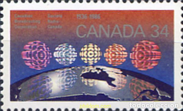 Sellos: 130275 MNH CANADA 1986 50 ANIVERSARIO DE LA SOCIEDAD RADIO-CANADA