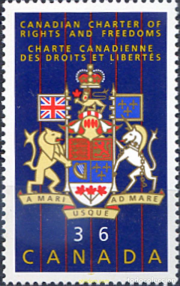 Sellos: 130300 MNH CANADA 1987 5 ANIVERSARIO DE LA PROMULGACION DE LA CARTA CANADIENSE DE DERECHOS Y LIBERT
