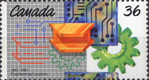 Sellos: 130303 MNH CANADA 1987 CENTENARIO DEL INSTITUTO DE INGENIERIA DE CANADA