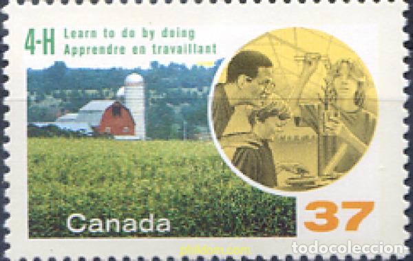 Sellos: 130334 MNH CANADA 1988 75 ANIVERSARIO DE LOS CLUBS &rdquo;4 H&rdquo; (HONOR, HONESTIDAD, CAPACIDAD, HUMANIDAD)