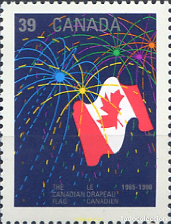 Sellos: 130411 MNH CANADA 1990 FIESTA DE CANADA. 25 ANIVERSARIO DE LA BANDERA CANADIENSE