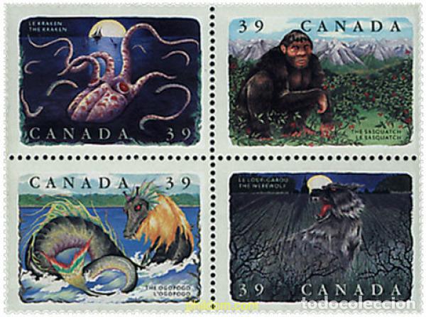 Sellos: 188421 MNH CANADA 1990 FOLCLORE CANADIENSE. CRIATURAS LEGENDARIAS