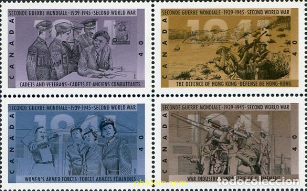 Sellos: 183180 MNH CANADA 1991 50 ANIVERSARIO DE LA SEGUNDA GUERRA MUNDIAL