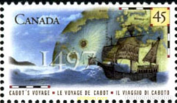 Selos: 130635 MNH CANADA 1997 500 ANIVERSARIO DEL DESCUBRIMIENTO DE LA COSTA ESTE CANADIENSE POR EL NAVEGA