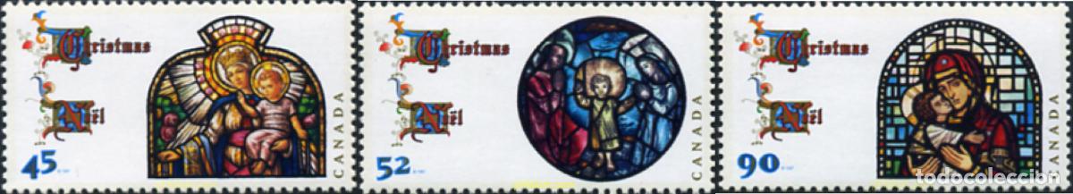 Sellos: 130654 MNH CANADA 1997 NAVIDAD. VIDRIERAS