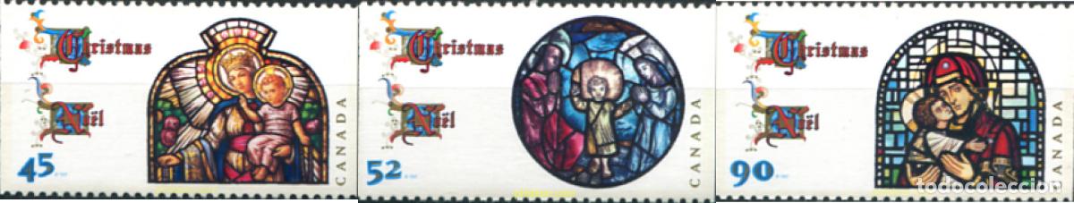 Sellos: 300363 MNH CANADA 1997 NAVIDAD. VIDRIERAS