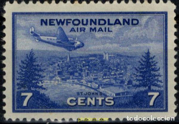 Sellos: 205537 MNH CANADA. Terranova 1943 AVION Y PAISAJES