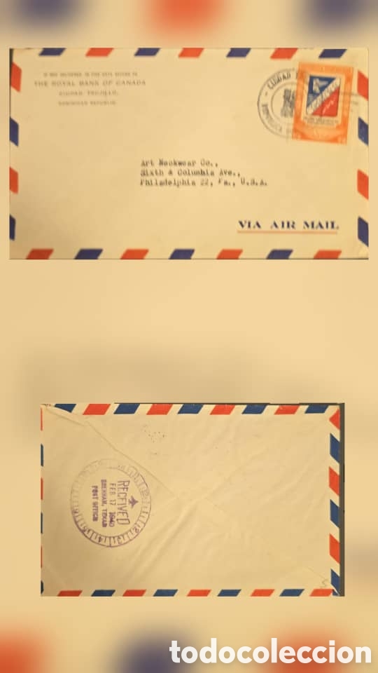 Sellos: CA)Canada + 1940s + Censored Airmail + Envelope from the Royal Bank of Canada in Ottawa to Philadelp