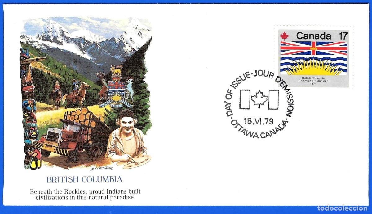 Sellos: Canada 1979 - FDC - Mi 736 - YT 707 F - Bandera de provincia : Columbia Brit&aacute;nica