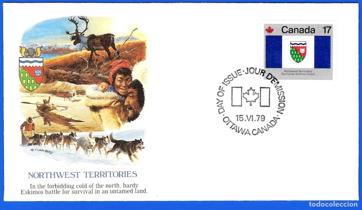 Sellos: Canada 1979 - FDC - Mi 741 - YT 707 L- Bandera de provincia : Territorios del Noroeste