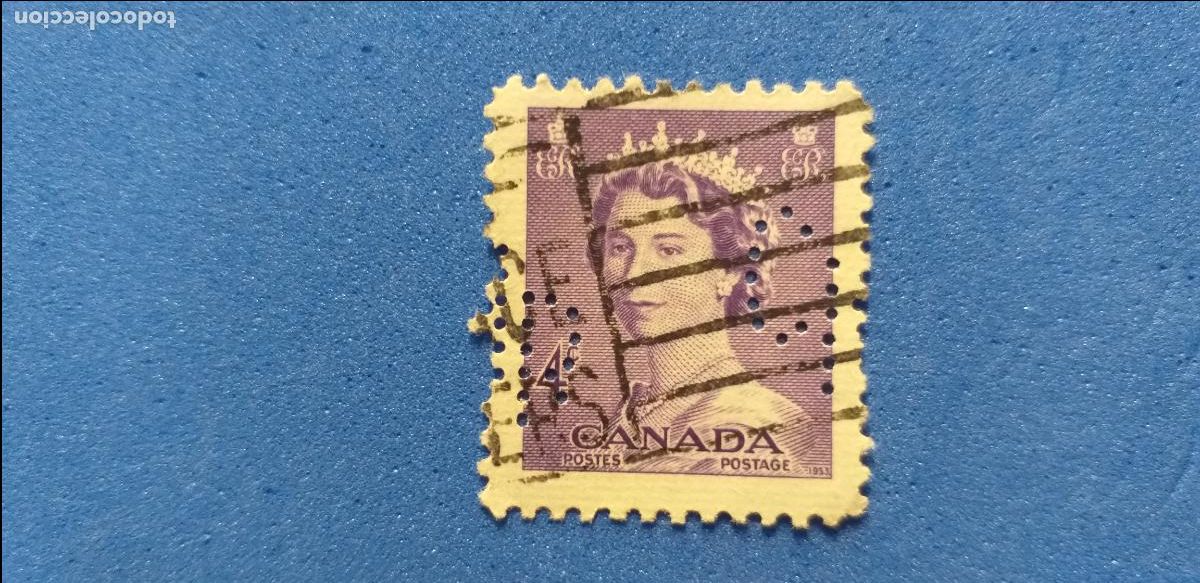 Sellos: Sello perfins. Perforado LETRAS. Canad&aacute;