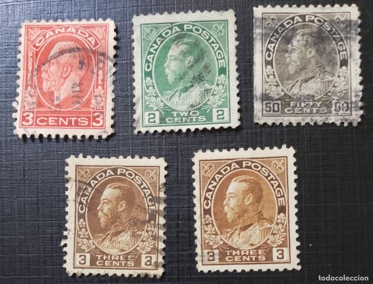 Sellos: CANADA - A&Ntilde;O 1918 - LOTE DE 4 SELLOS DEL REY JORGE V
