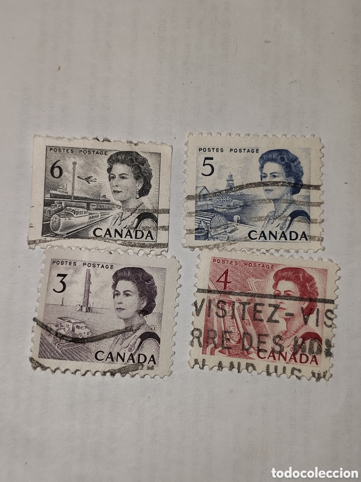 Sellos: 4 Sellos de Canad&aacute; Reina Isabel ll 1967