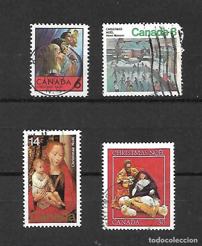 Sellos: lote 4 sellos de NAVIDAD de Canad&aacute;, sellos a&ntilde;os 1969/82