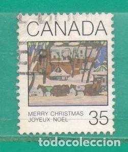 Sellos: 25 Canad&aacute; 1980 YT 751 Usado,Used,Usato -TT: Navidad