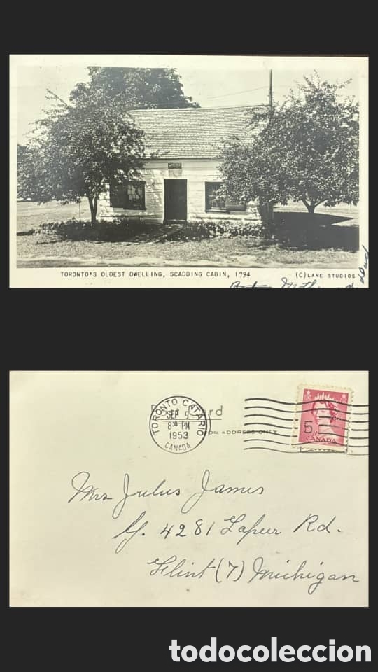 Sellos: CA)​Canada (sent to the United States) 1953 (based on the Toronto postmark dated September 9, 1953,