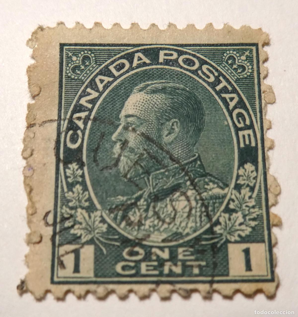 Sellos: Sello postal de Canada 1 centavo de 1911 ,rey Jorge V serie Admiral Issue