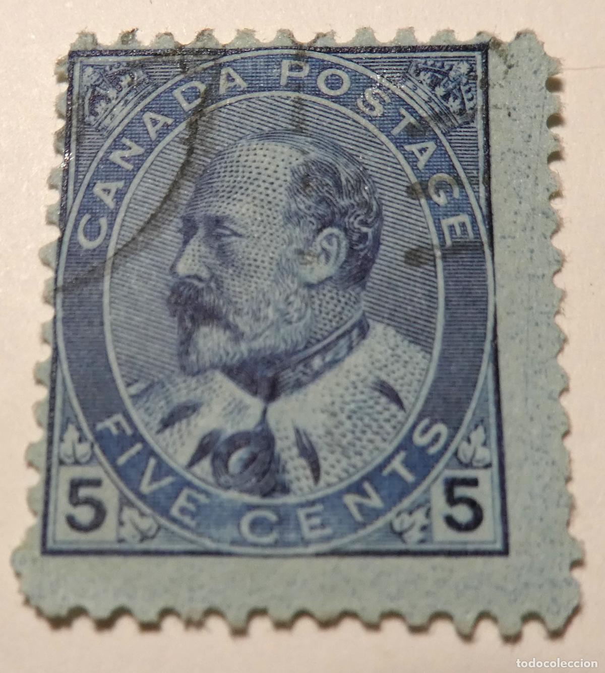 Sellos: Sello postal de Canada 5 centavos de 1903 ,rey Eduardo VII