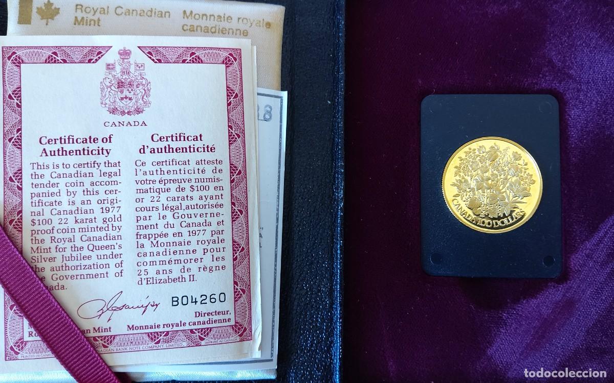 Briefmarken: MONEDA DE ORO 100 $ CANADA 1.977