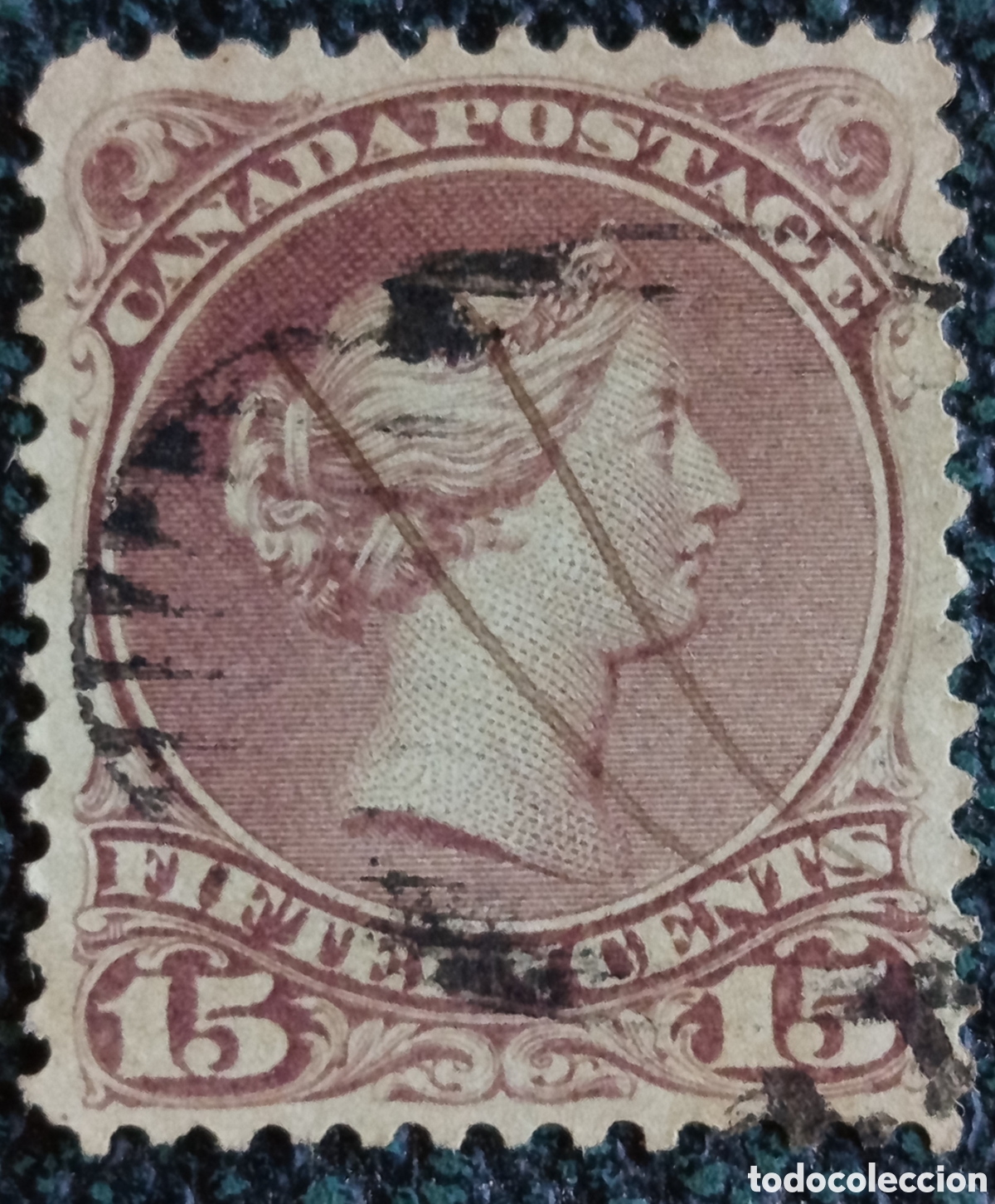 Sellos: Sello Canad&aacute; 1868 - 15 Cents Reina Victoria (Large Queens) Usado