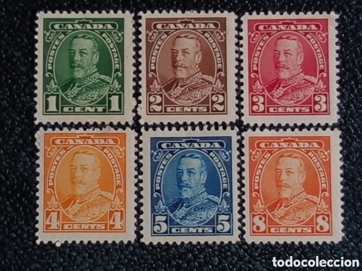 Sellos: Lote 6 Sellos Canad&aacute; 1930-1932 Rey Jorge V Nuevos MH Scott #162-#167