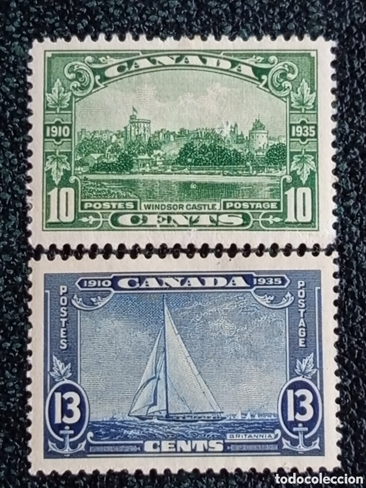 Sellos: Canad&aacute; 1935 Jubileo de Plata MH Scott #215 #216