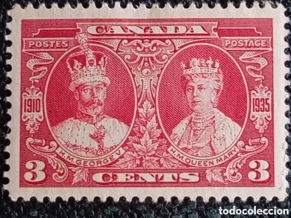 Sellos: Sello Canad&aacute; 1935 - 3 Cents Jubileo de Plata Rey Jorge V Nuevo MH Scott #212