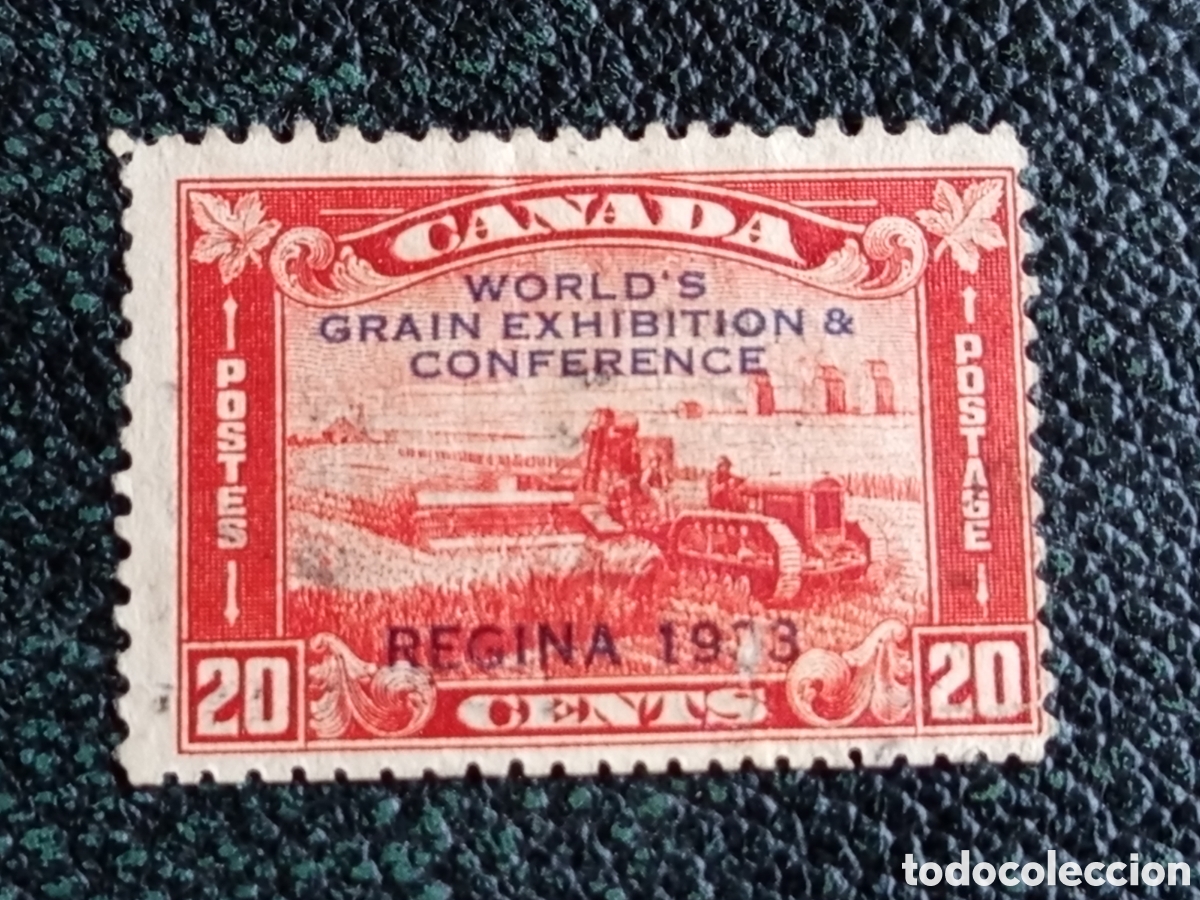Sellos: Sello Canad&aacute; 1933 - 20 Cents Exposici&oacute;n Mundial del Grano Regina Usado Scott #203