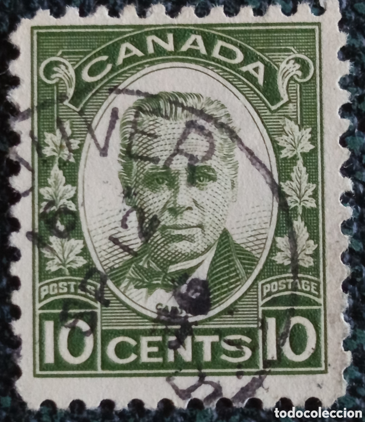 Sellos: Sello Canad&aacute; 1927 - 10 Cents Sir George-&Eacute;tienne Cartier Usado Scott #147