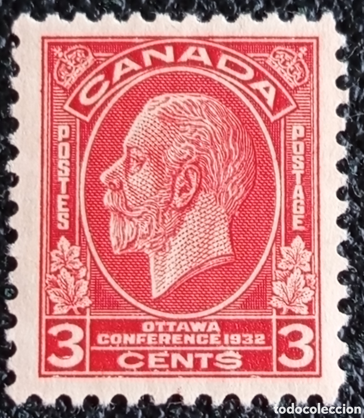 Sellos: Sello Canad&aacute; 1932 - 3 Cents Conferencia Ottawa Rey Jorge V Nuevo MH Scott #192