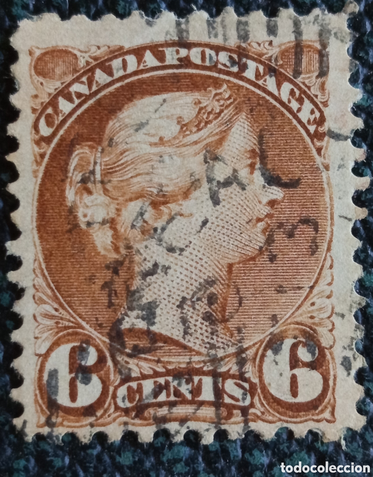 Sellos: Sello Canad&aacute; 1872-1897 - 6 Cents Marr&oacute;n Reina Victoria &rdquo;Small Queens&rdquo; Usado Scott