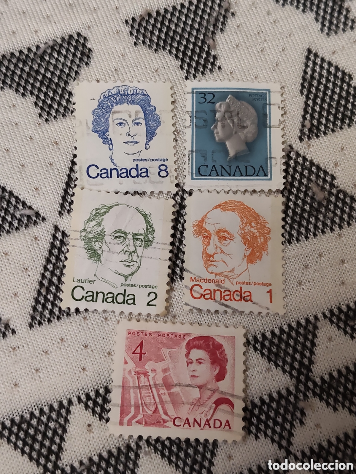 Sellos: 5 Sellos de Canad&aacute; personajes famosos de la epoca