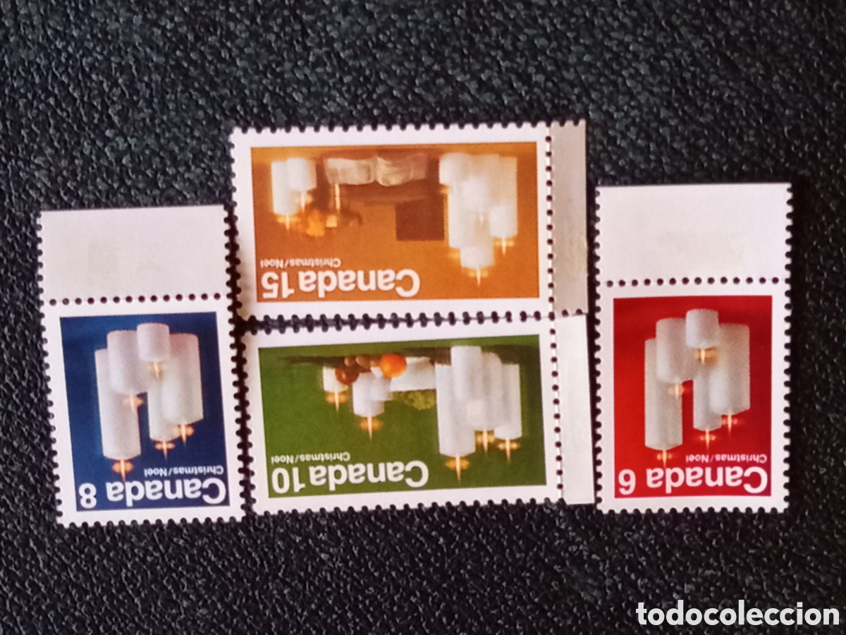 Sellos: Serie Completa 4 Sellos Canad&aacute; 1971 Navidad Velas MNH Edifil 454/57