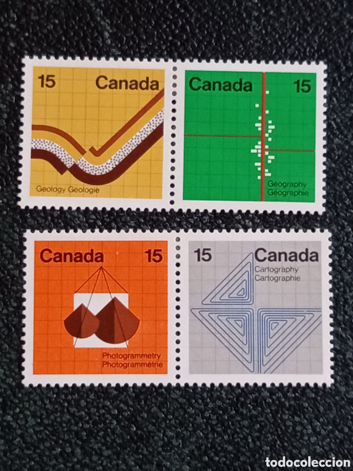 Sellos: Bloques 4 Sellos Canad&aacute; 1972 Ciencias de la Tierra MH Edifil 502 / Sc 585a
