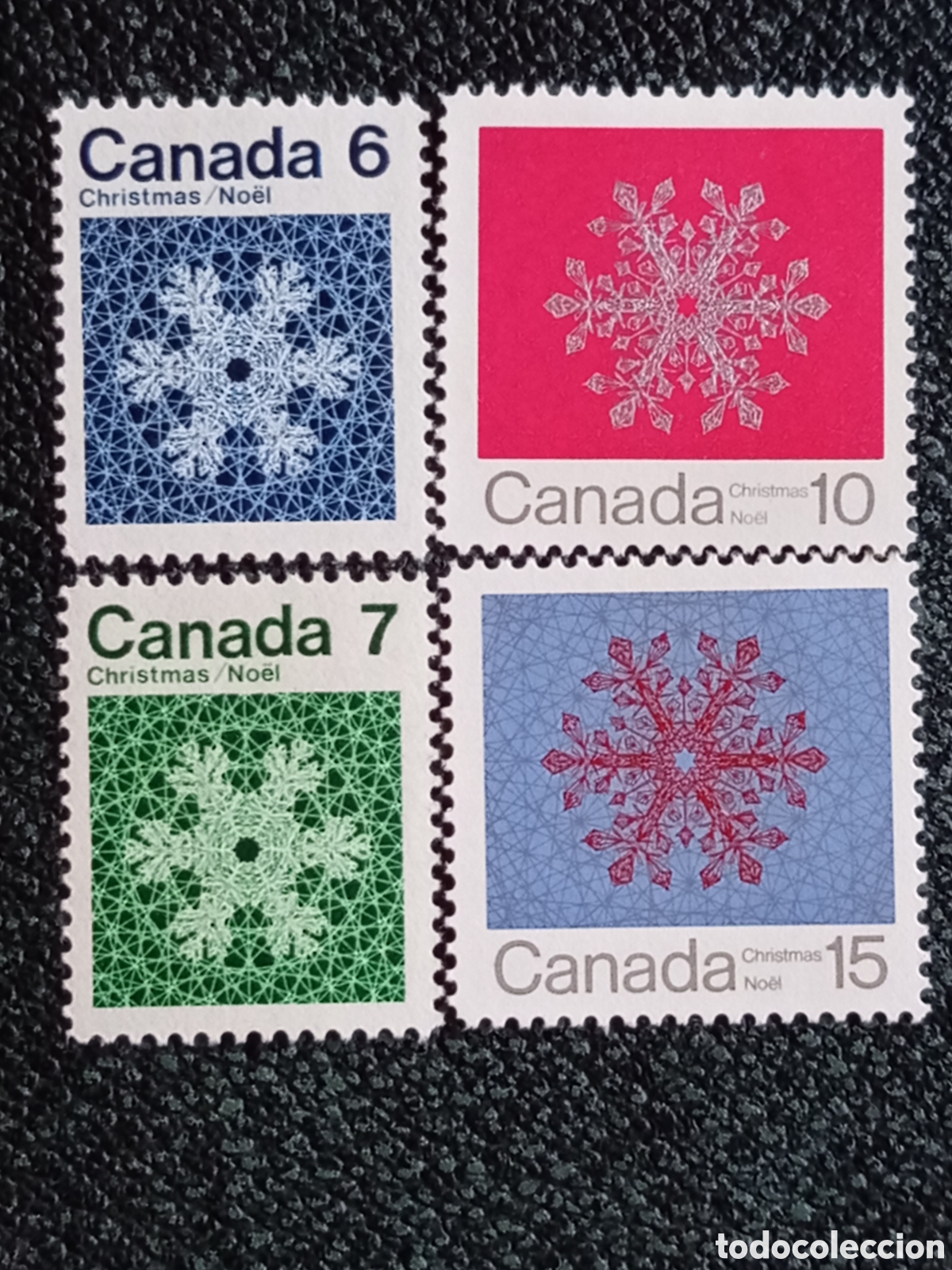 Sellos: Serie Completa 4 Sellos Canad&aacute; 1971 Navidad Copos de Nieve MH Edifil 465/68