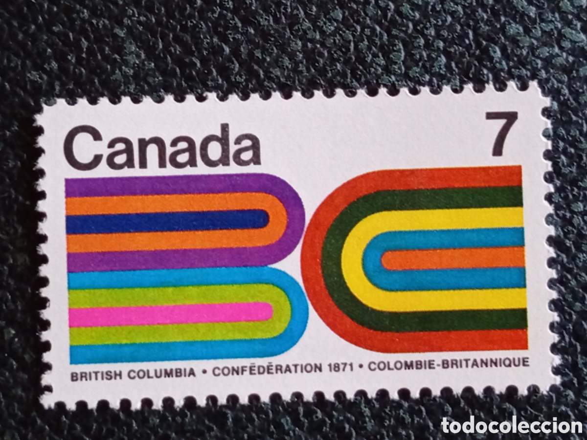 Sellos: Sello Canad&aacute; 1971 Centenario Columbia Brit&aacute;nica MH Edifil 449 / Scott 543