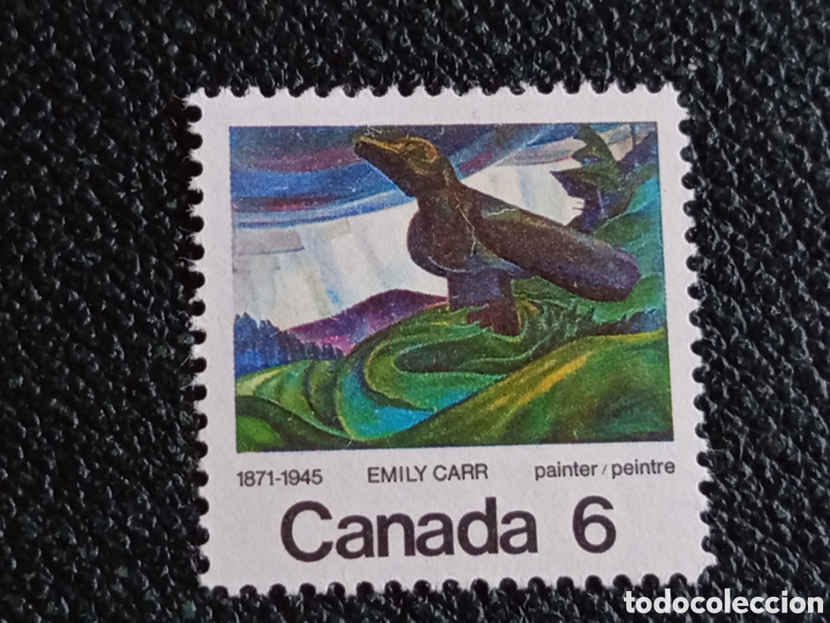 Sellos: Sello Canad&aacute; 1971 Pintora Emily Carr Gran Cuervo MH Edifil 444 / Scott 532