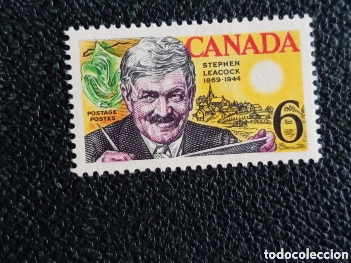 Sellos: Sello Canad&aacute; 1969 Escritor Stephen Leacock Humorista MNH Edifil 422 / Sc 504