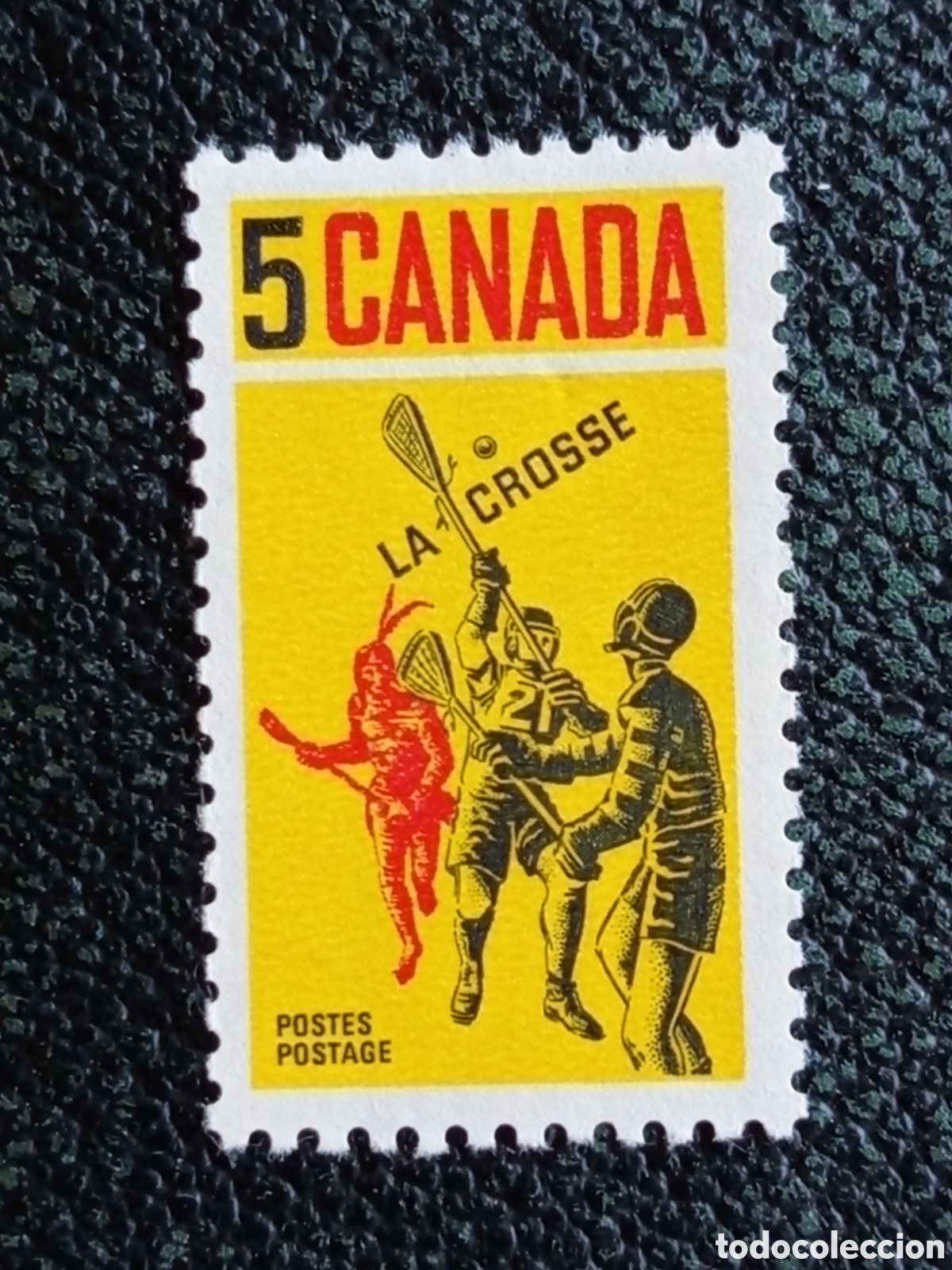 Sellos: Sello Canad&aacute; 1968 Deporte Juego de Lacrosse MNH Edifil 404 / Scott 483