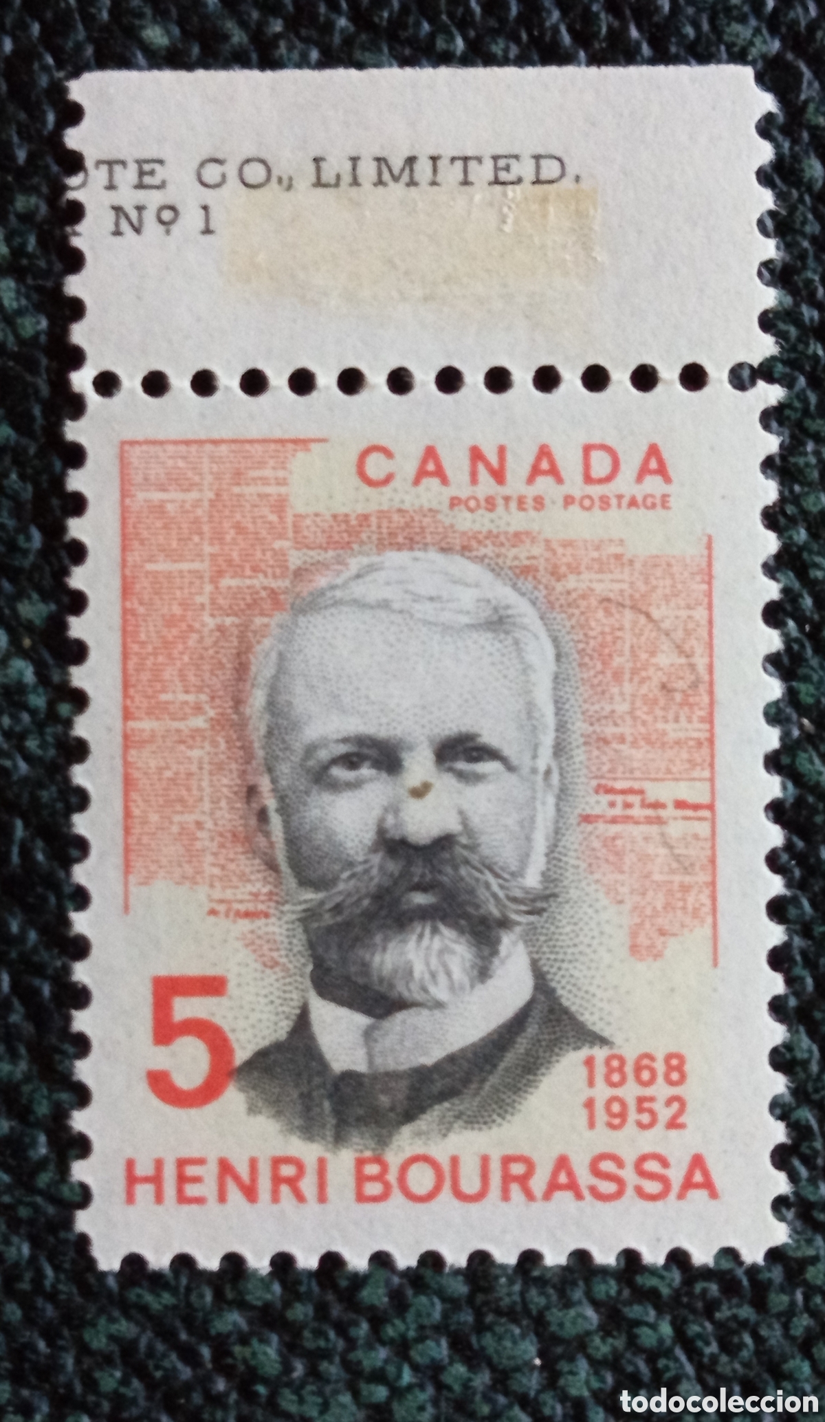 Sellos: Sello Canad&aacute; 1968 Pol&iacute;tico Henri Bourassa MNH Edifil 406 / Scott 485 Borde
