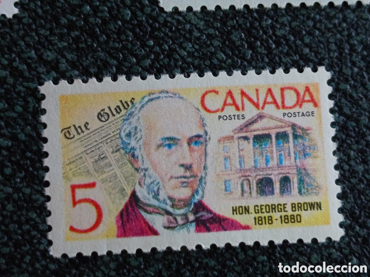 Sellos: Sello Canad&aacute; 1968 Pol&iacute;tico George Brown Diario The Globe MH Edifil 405 /Sc 484