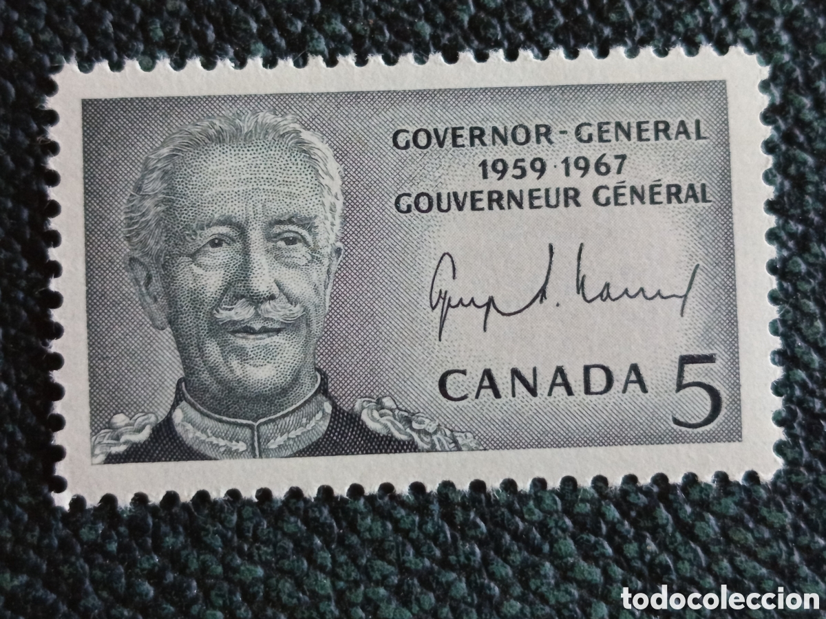 Sellos: Sello Canad&aacute; 1967 Gobernador Georges Vanier MH Edifil 370 / Scott 473