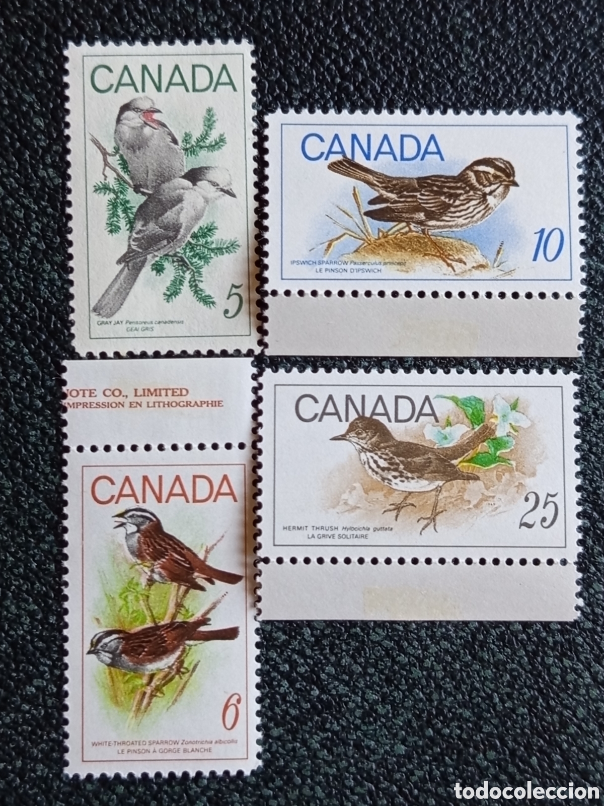 Sellos: Serie Completa 4 Sellos Canad&aacute; 1969 Aves P&aacute;jaros Fauna MNH Edifil 409A/D / Sc 495